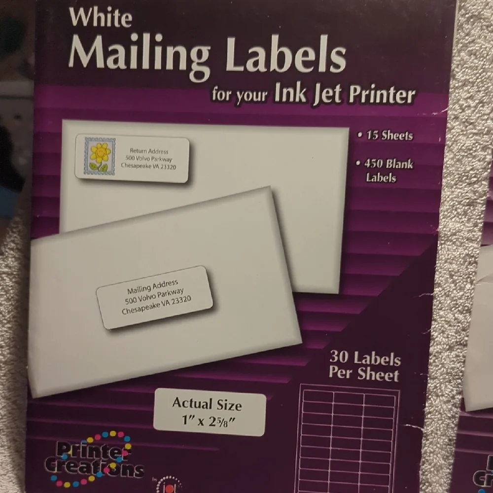 2-Packs White Mailing Labels for Ink Jet Printer 1